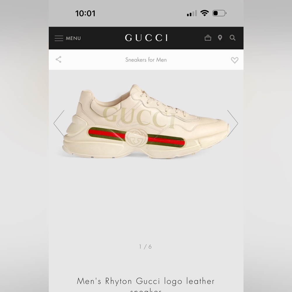used rhyton gucci beautiful shoues in A+ condition with orignal box